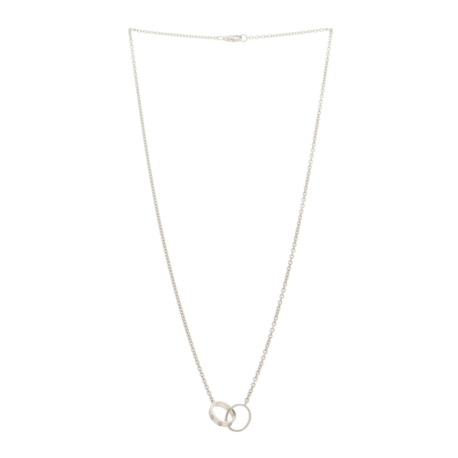 Cartier 18K White Gold Interlocking LOVE Necklace 3 of 7