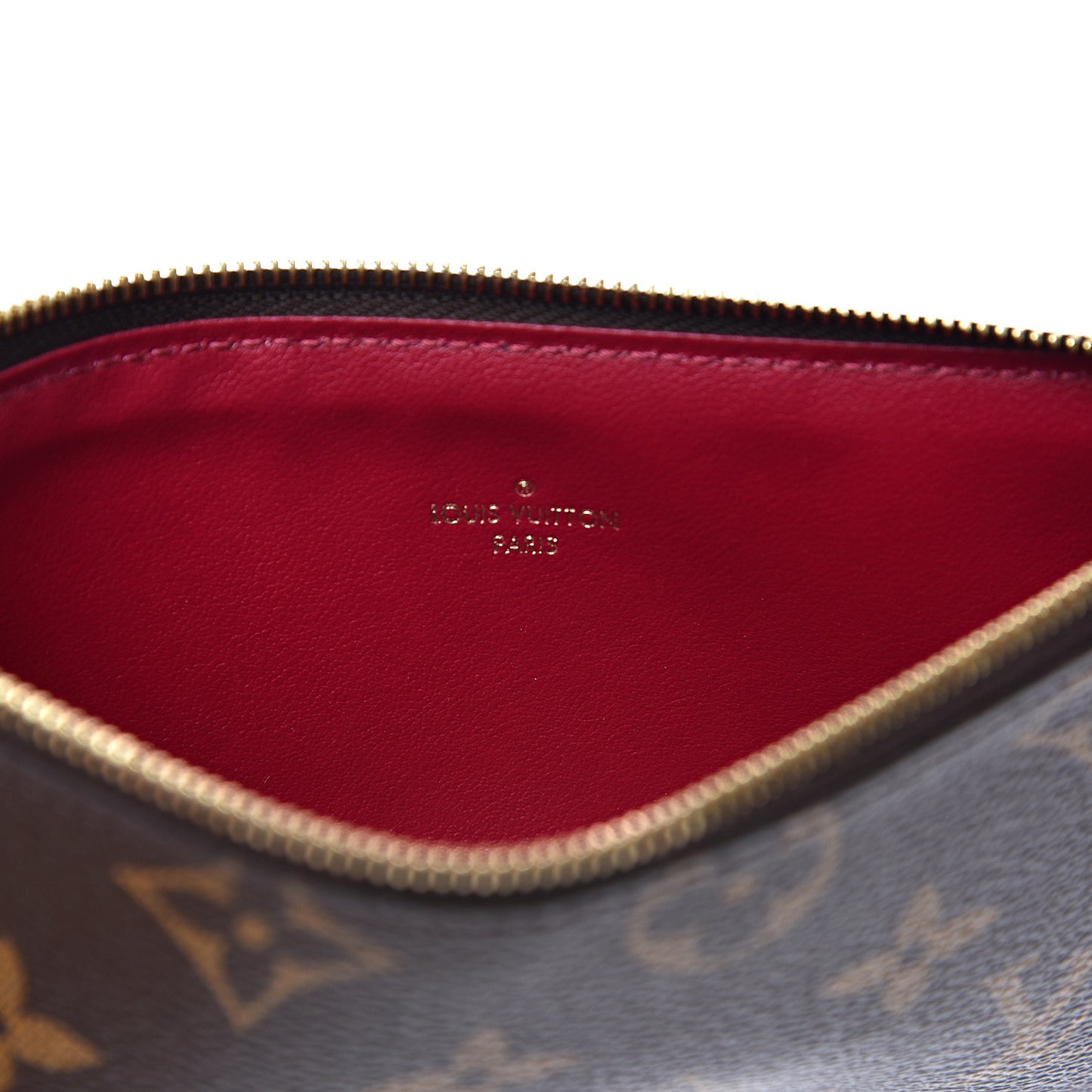 Monogram Felicie Chain Wallet Zippered Insert Fuchsia