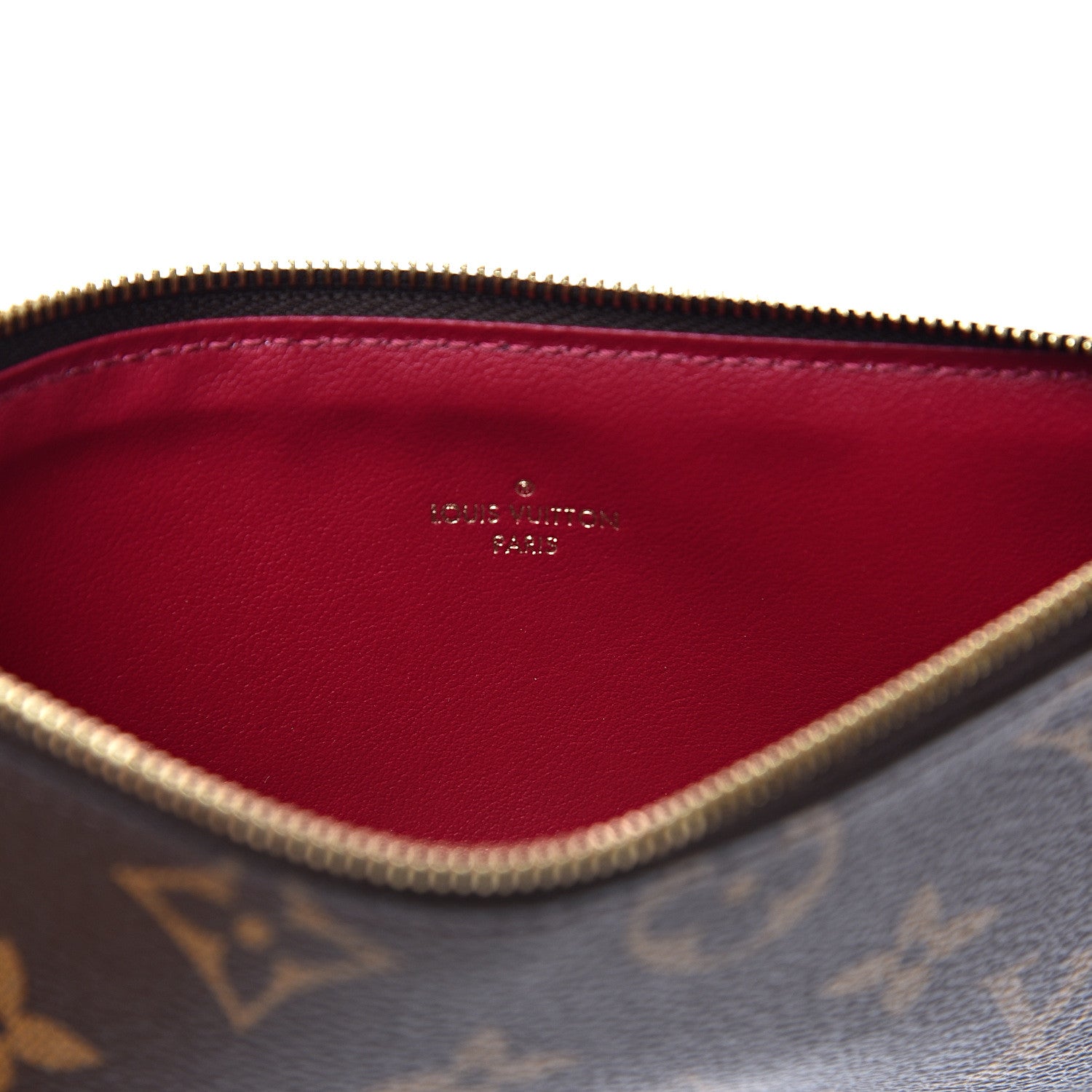 Louis Vuitton Monogram Felicie Chain Wallet Zippered Insert Fuchsia 6 of 6