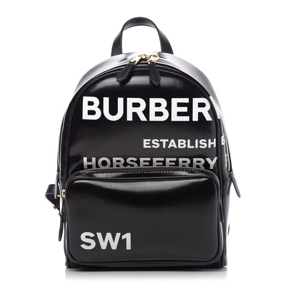 Burberry Coated Canvas Horseferry Print Backpack Black 1 of 10