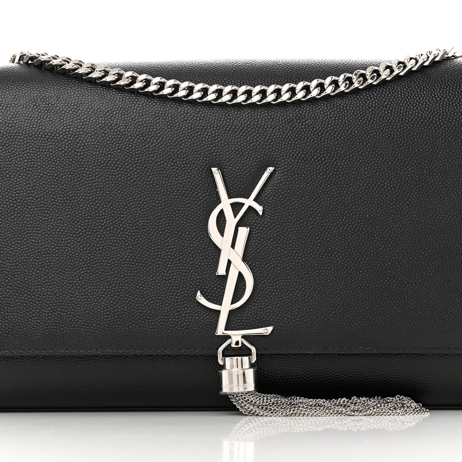 Saint Laurent Smooth Calfskin Medium Classic Monogram Kate Tassel Satchel Black 8 of 11