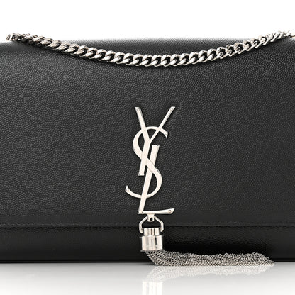 Saint Laurent Smooth Calfskin Medium Classic Monogram Kate Tassel Satchel Black 8 of 11
