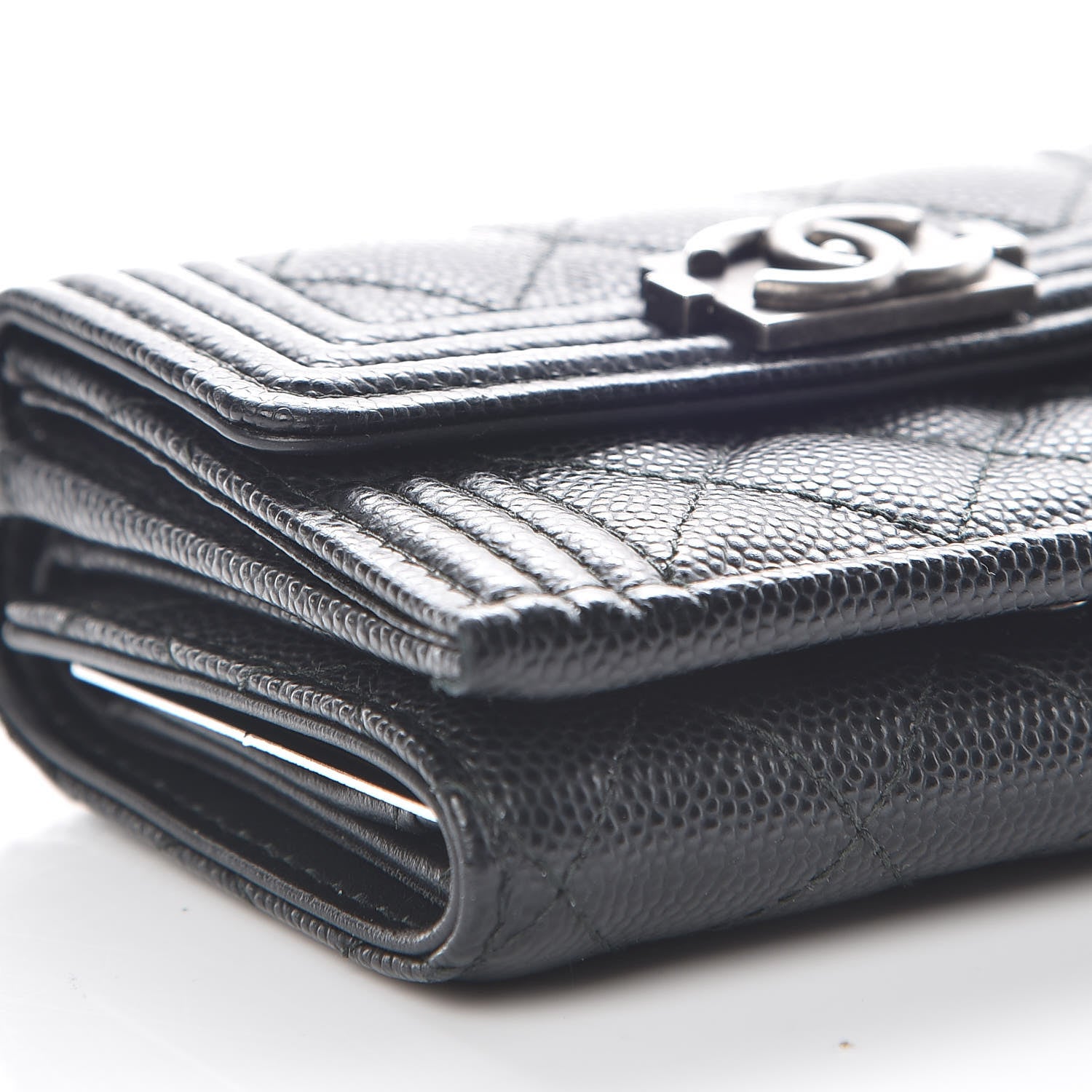 Chanel Caviar Quilted Small Boy Flap Wallet Black 10 of 12