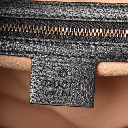 Gucci Grained Calfskin Web Crystal Butterfly Stripe Medium Totem Top Handle Bag Black 6 of 10