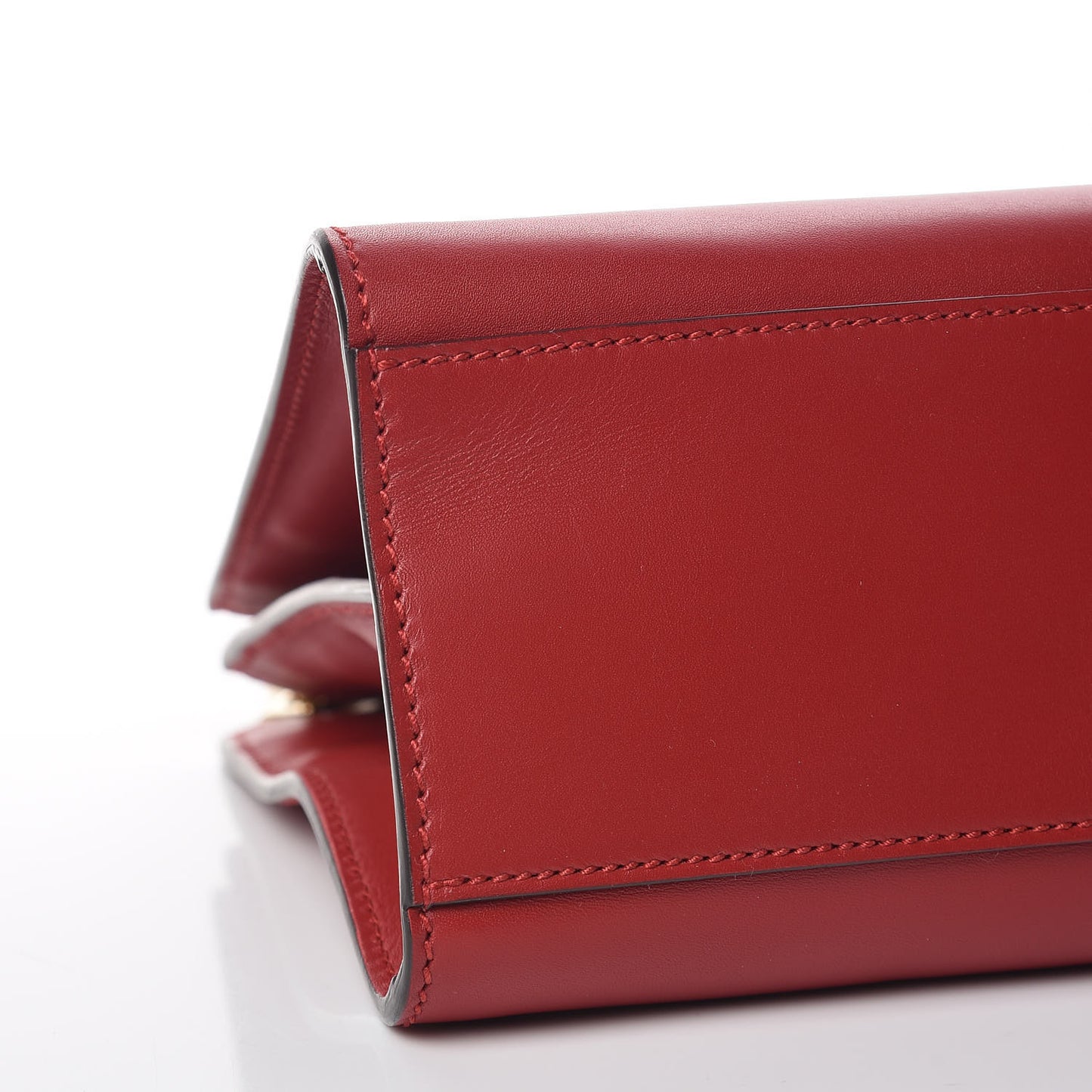 Nappa Bamboo Web Small Nymphaea Top Handle Bag Hibiscus Red