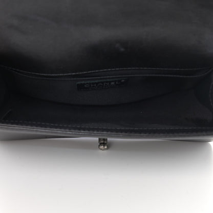 Chanel Lambskin Quilted Bi-Color Medium Boy Flap Black Blue Fonce 5 of 17