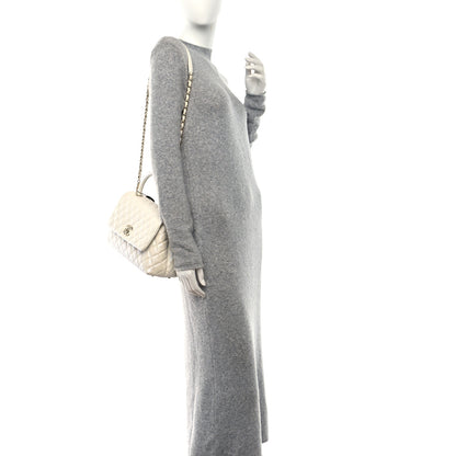 Chanel Iridescent Caviar Quilted Small Coco Handle Flap White 2 of 9