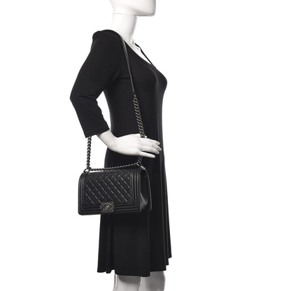 Chanel Lambskin Quilted Medium Boy Flap Black 2 of 10
