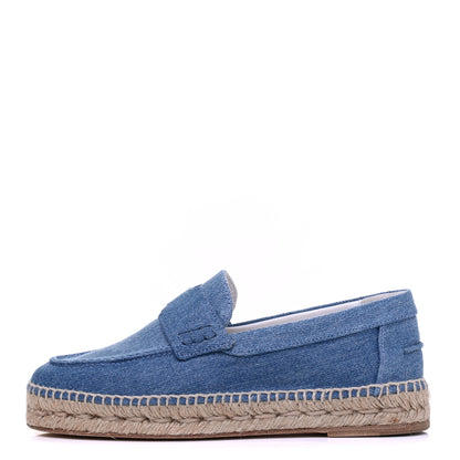 Hermes Denim Canvas Womens Trip Espadrilles 35 Bleu Clair 1 of 9