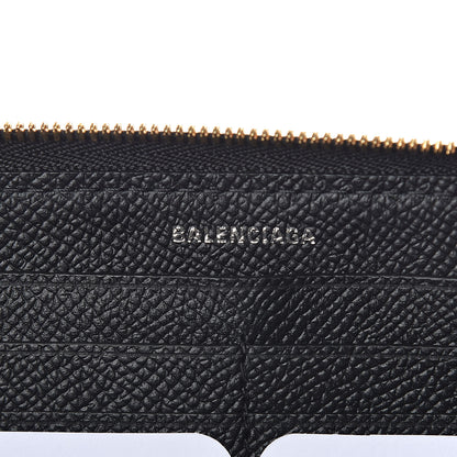 Balenciaga Grained Calfskin BB Continental Zip Around Wallet Black 6 of 6