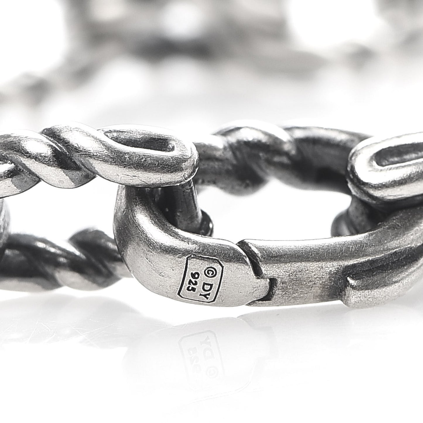 Sterling Silver 8mm Twist Link Chain Bracelet