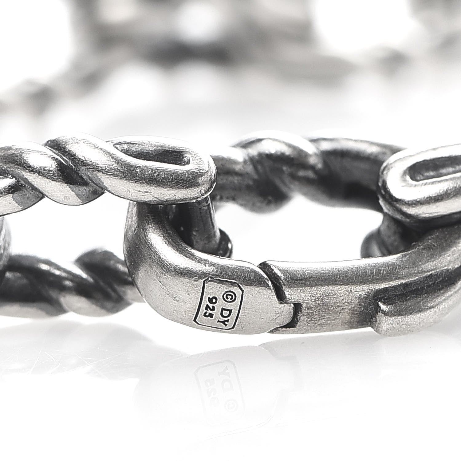 David Yurman Sterling Silver 8mm Twist Link Chain Bracelet 3 of 4