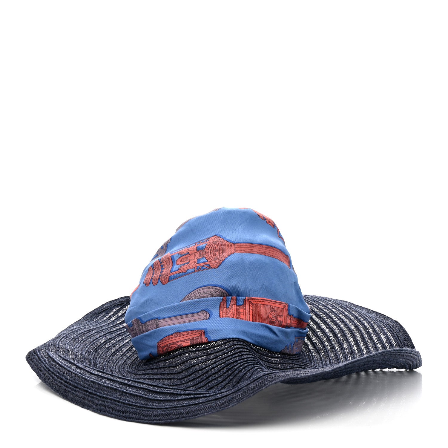 Hermes Straw Silk Scarf Chapeau Hat 3 of 9