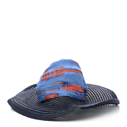 Hermes Straw Silk Scarf Chapeau Hat 3 of 9