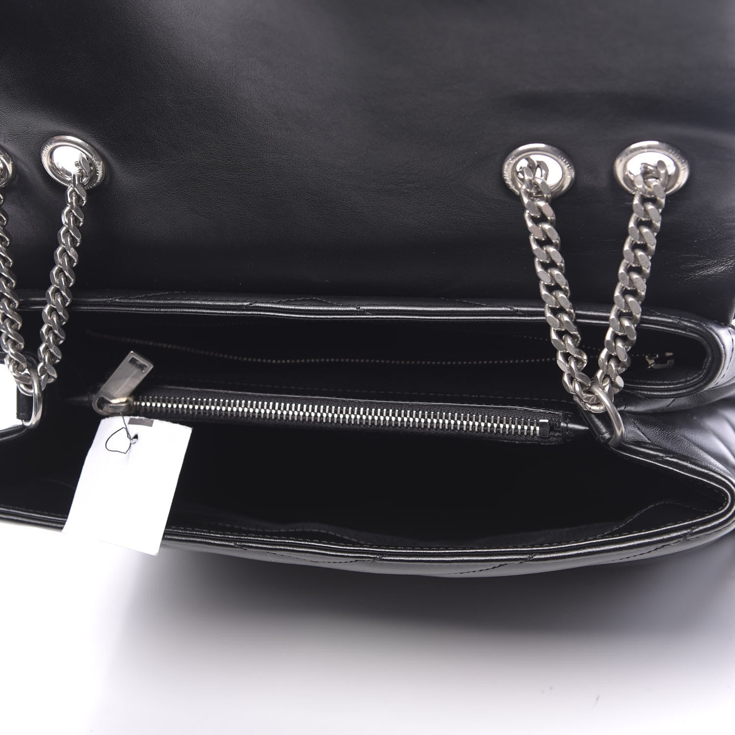 Saint Laurent Calfskin Y Quilted Monogram Medium Loulou Chain Satchel Black 5 of 9