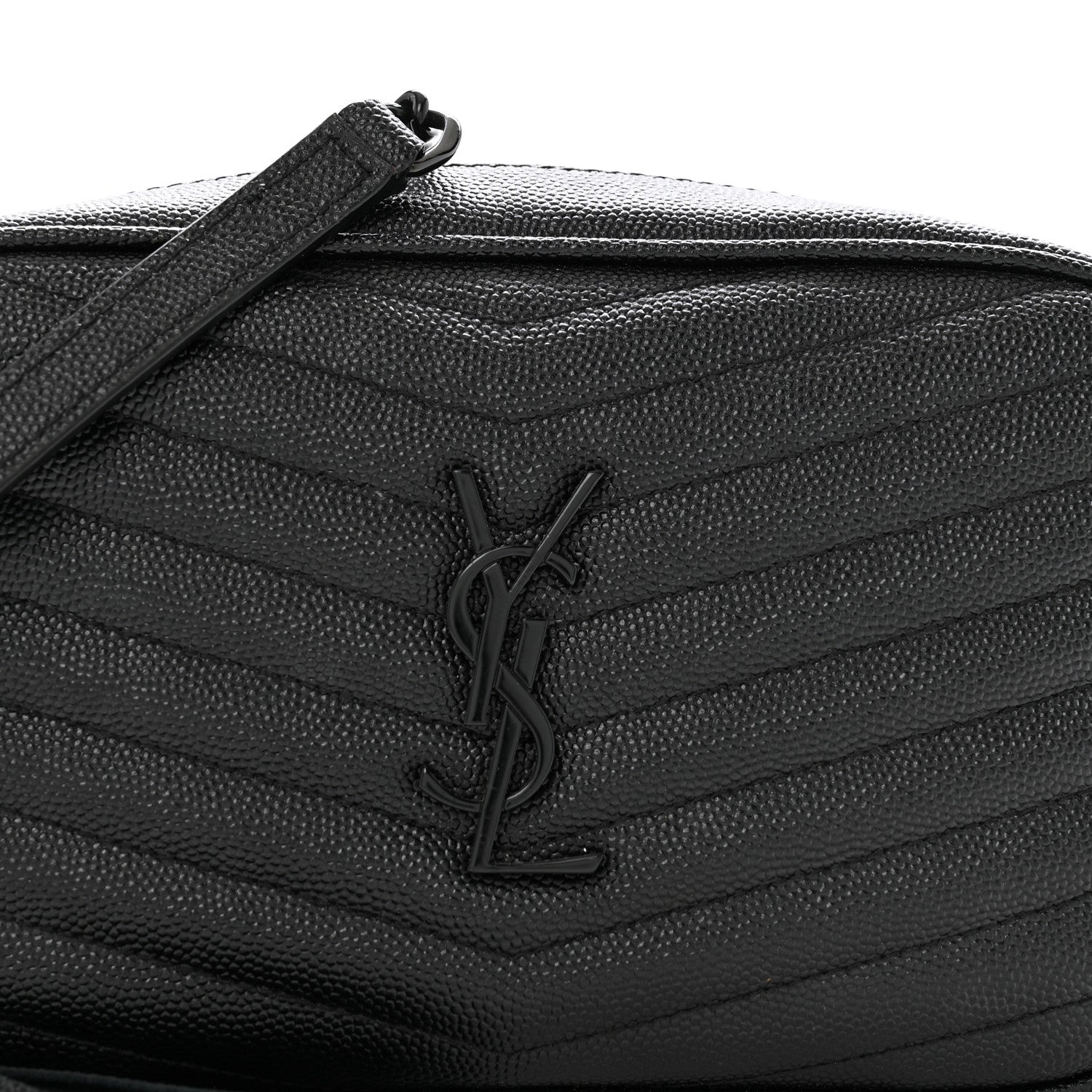 Saint Laurent Grain De Poudre Matelasse Monochrome Monogram Mini Lou Camera Bag Black 8 of 14