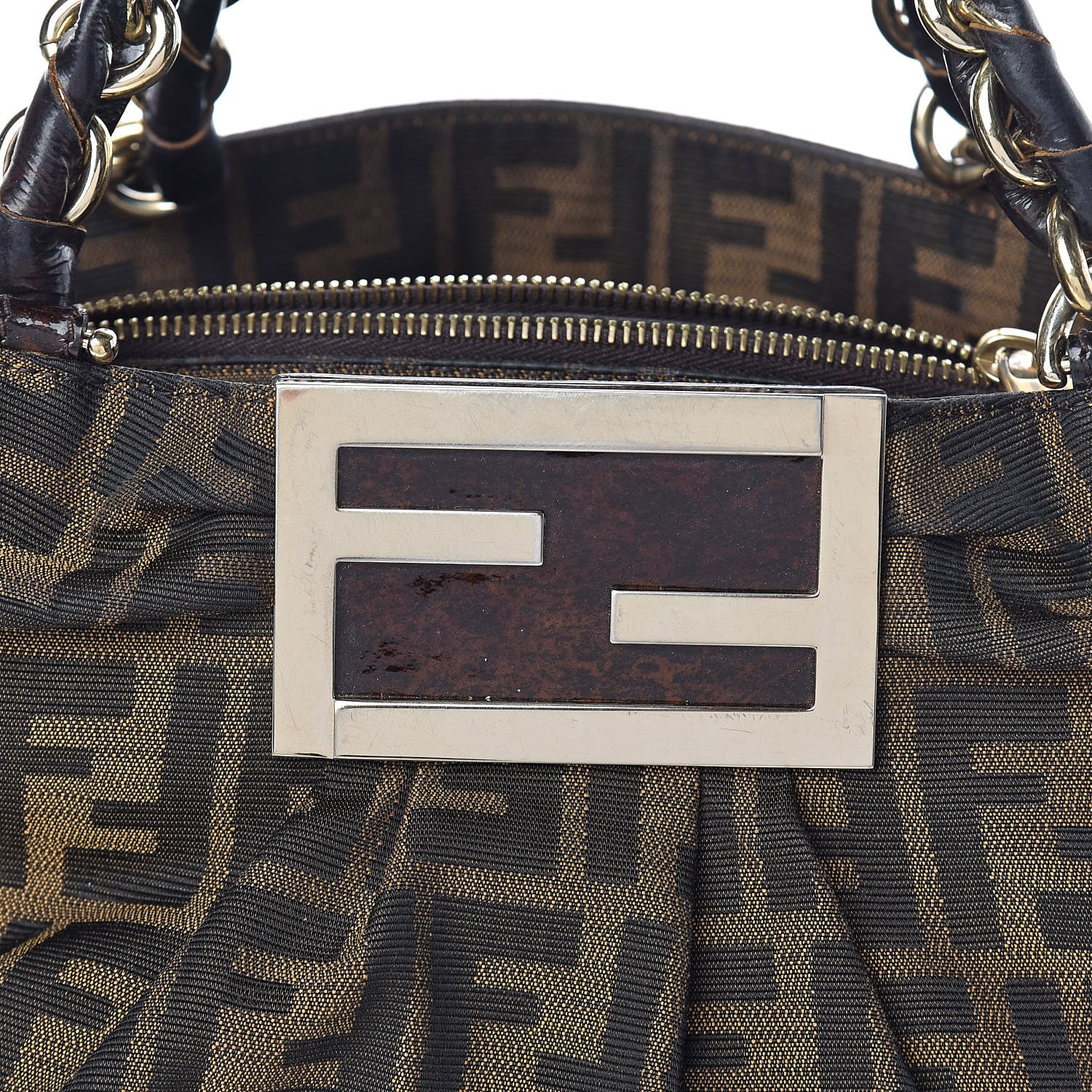 Fendi Zucca Small Mia Tote Tobacco 9 of 14