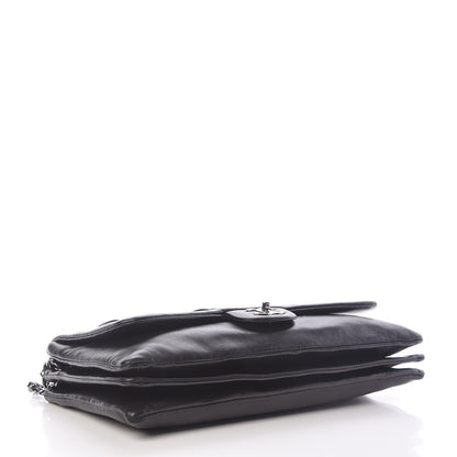 Chanel Lambskin Tweed Maxi Camellia Petals Flap Black 4 of 18