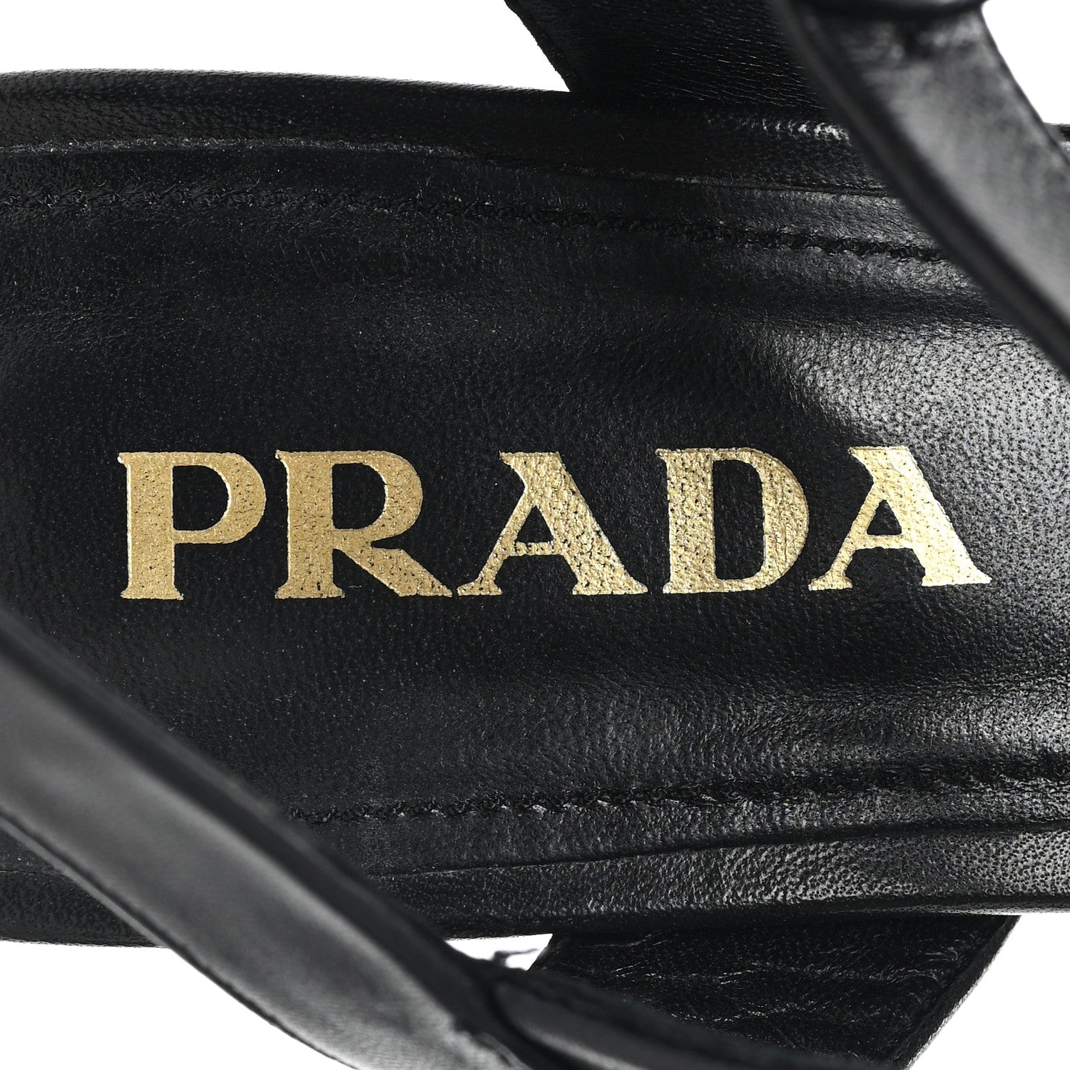 Prada Nappa Logo Quilted Crisscross Platform 20/65mm Sandals 37.5  Black 8 of 10