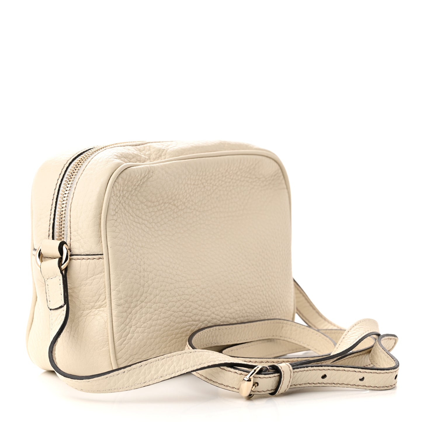 Pebbled Calfskin Small Soho Disco Bag Off White