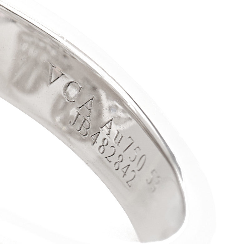 Van Cleef & Arpels 18K White Gold Diamond Frivole Between The Finger Pave Ring 53 6.5 3 of 3