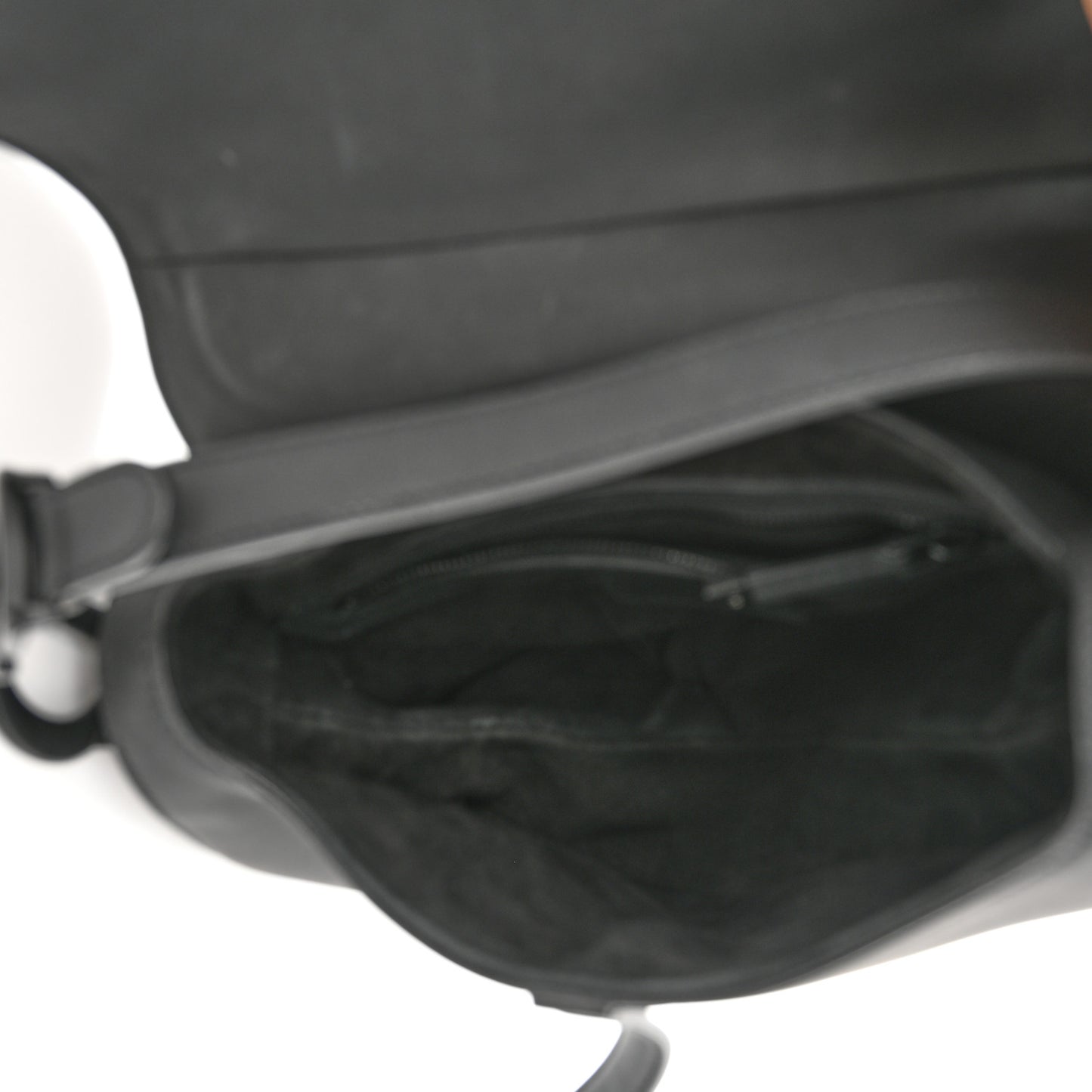 Ultra Matte Calfskin Saddle Bag Black