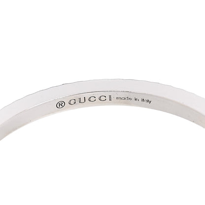 Gucci 18K White Gold Diamond Running G Charm Ring 54 6.75 4 of 7