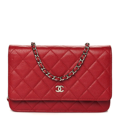Chanel Caviar Quilted Wallet On Chain WOC Red 1 of 10