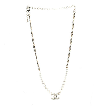 Chanel Pearl Crystal Chain CC Necklace Gold 3 of 6