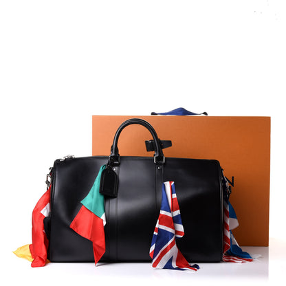 Louis Vuitton Calfskin Flags Keepall Bandouliere 50 Black 13 of 13