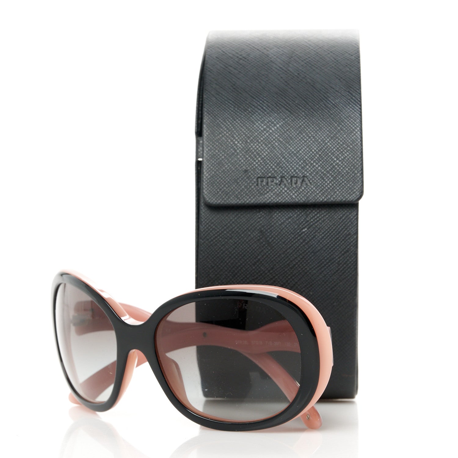 Prada Acetate Round Sunglasses SPR08L Black Pink 8 of 8
