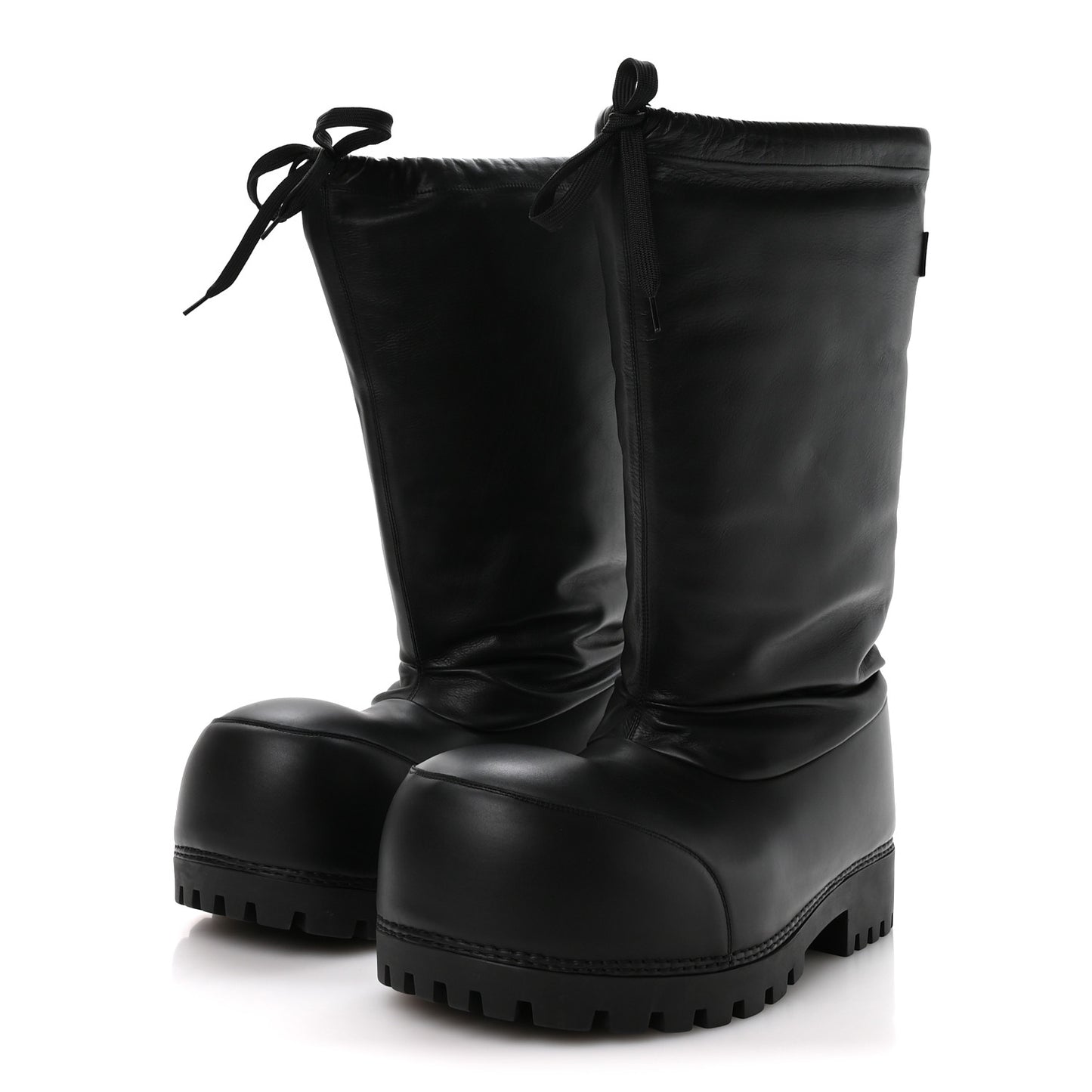 Shiny Super Soft Calfskin Mens Alaska High Boots 43-44 Black
