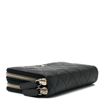Chanel Caviar Quilted Large Gusset Double Zip Around Wallet Black 4 of 11