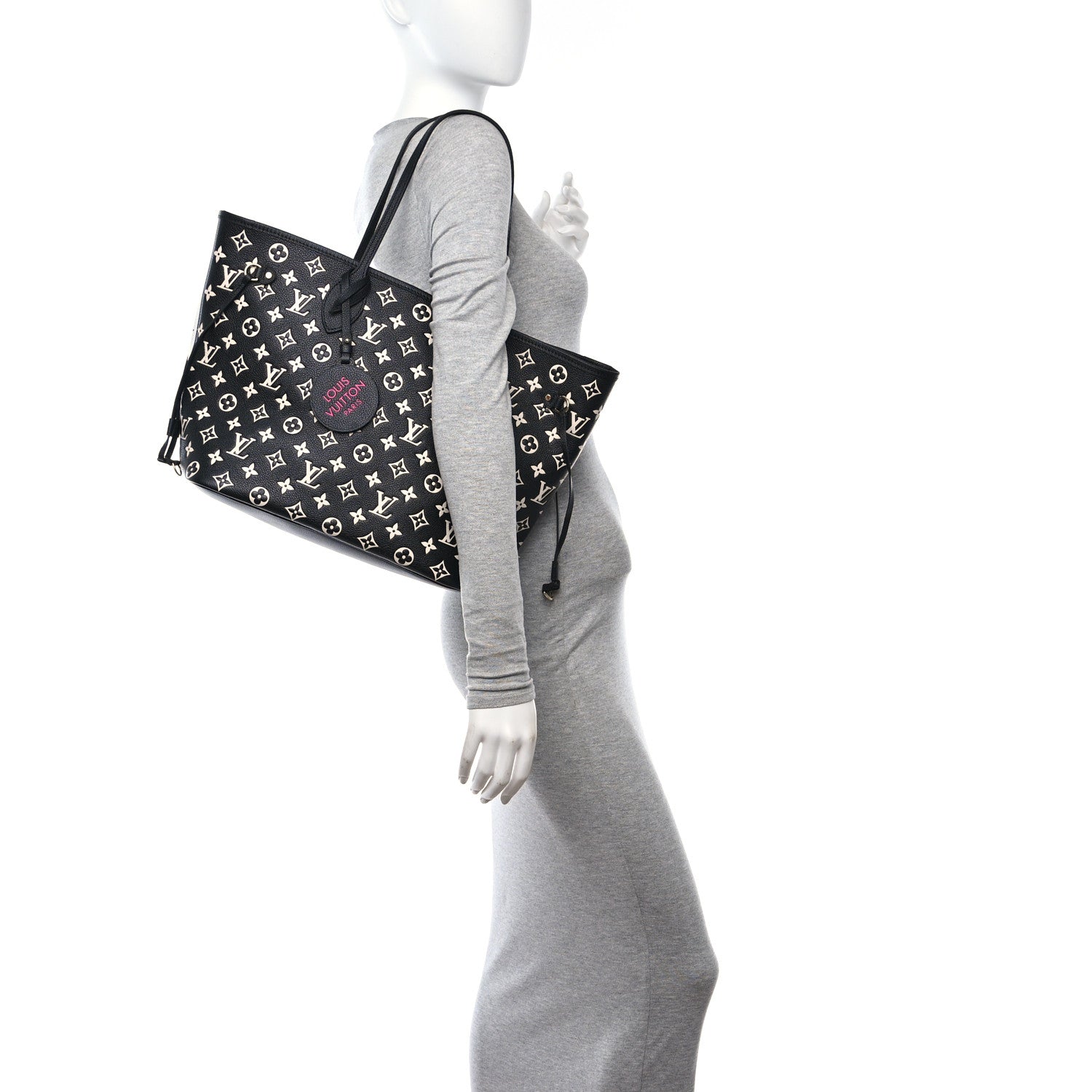 Louis Vuitton Empreinte Spring In The City Neverfull MM Black White Pink 2 of 10