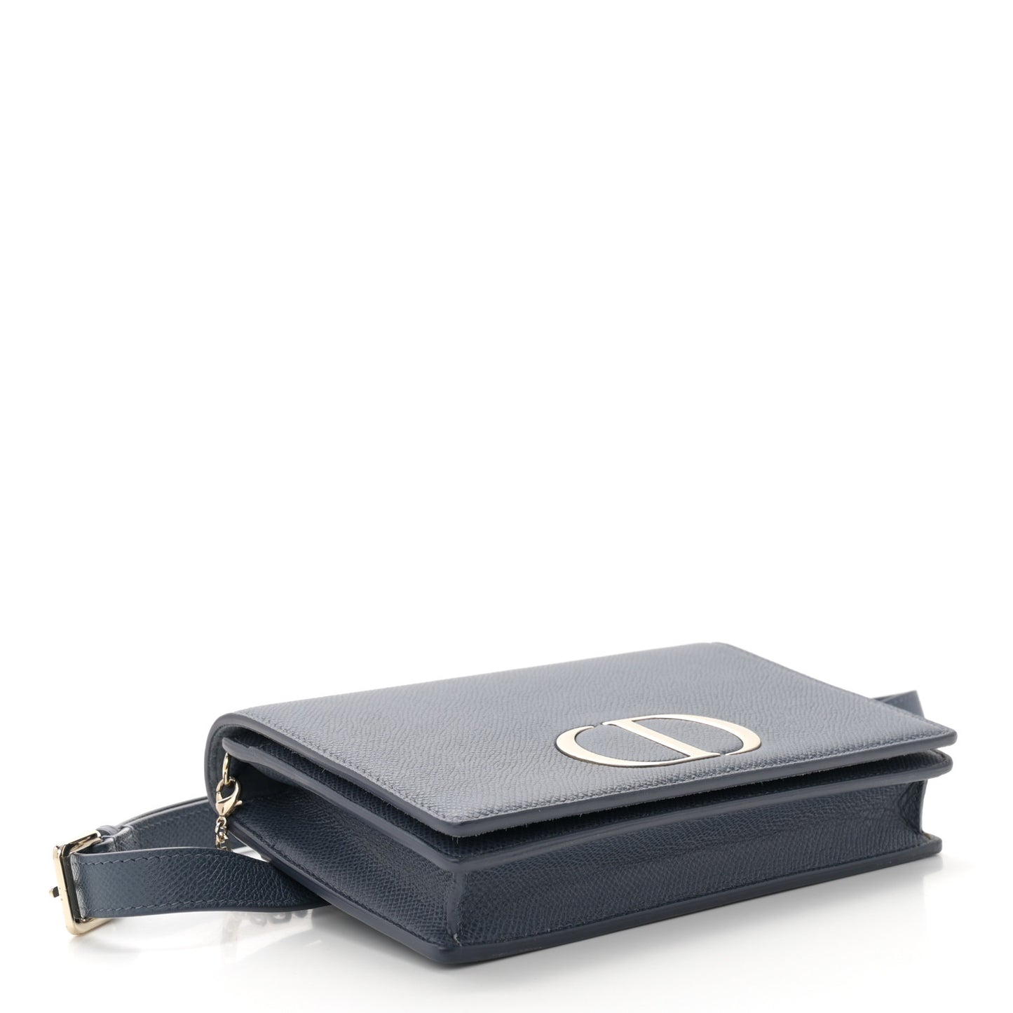 Grained Calfskin 30 Montaigne 2 in 1 Pouch Dark Blue