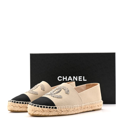 Chanel Canvas Grosgrain CC Espadrilles 37 Light Green Black 11 of 11