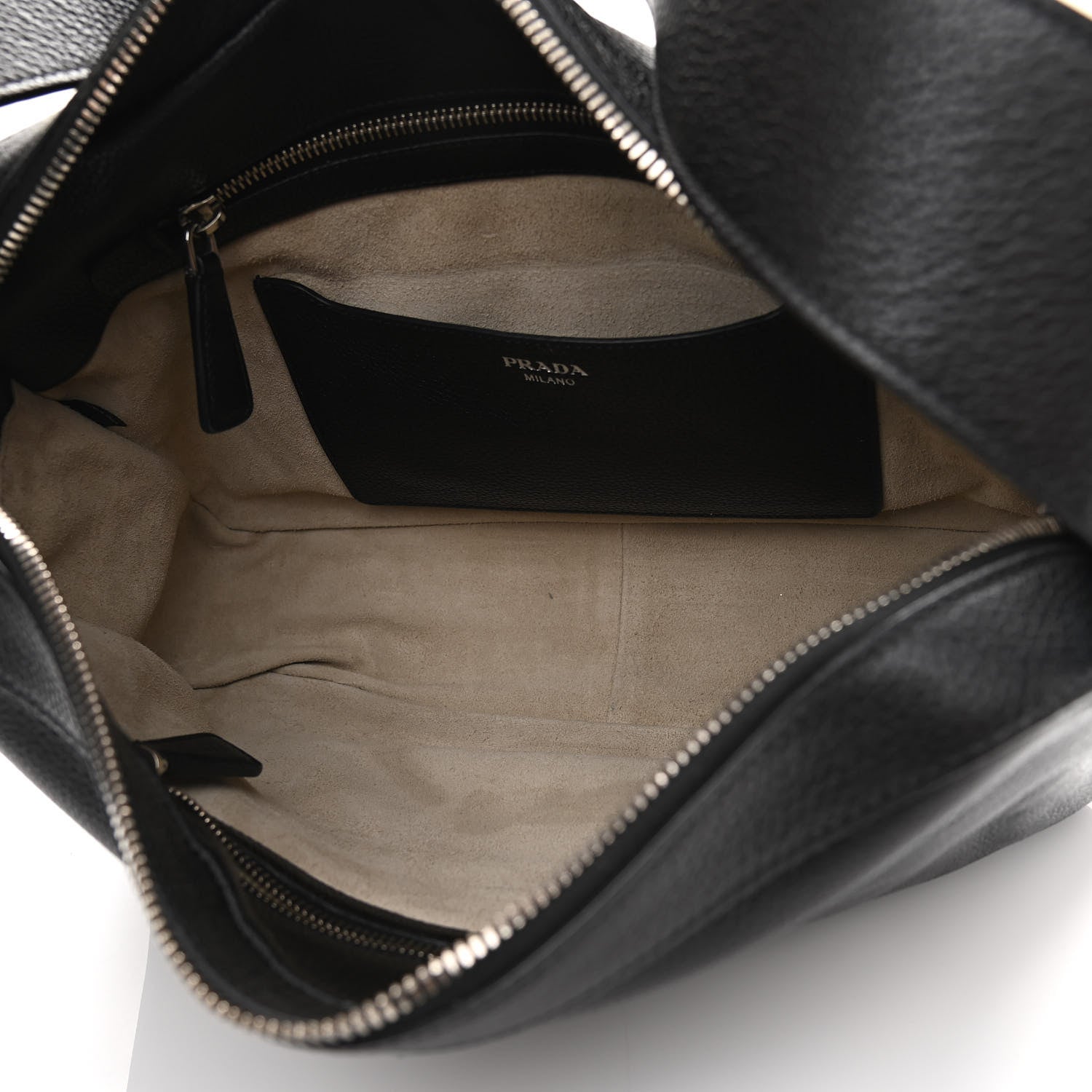 Prada Vitello Daino Shoulder Bag Black 4 of 13