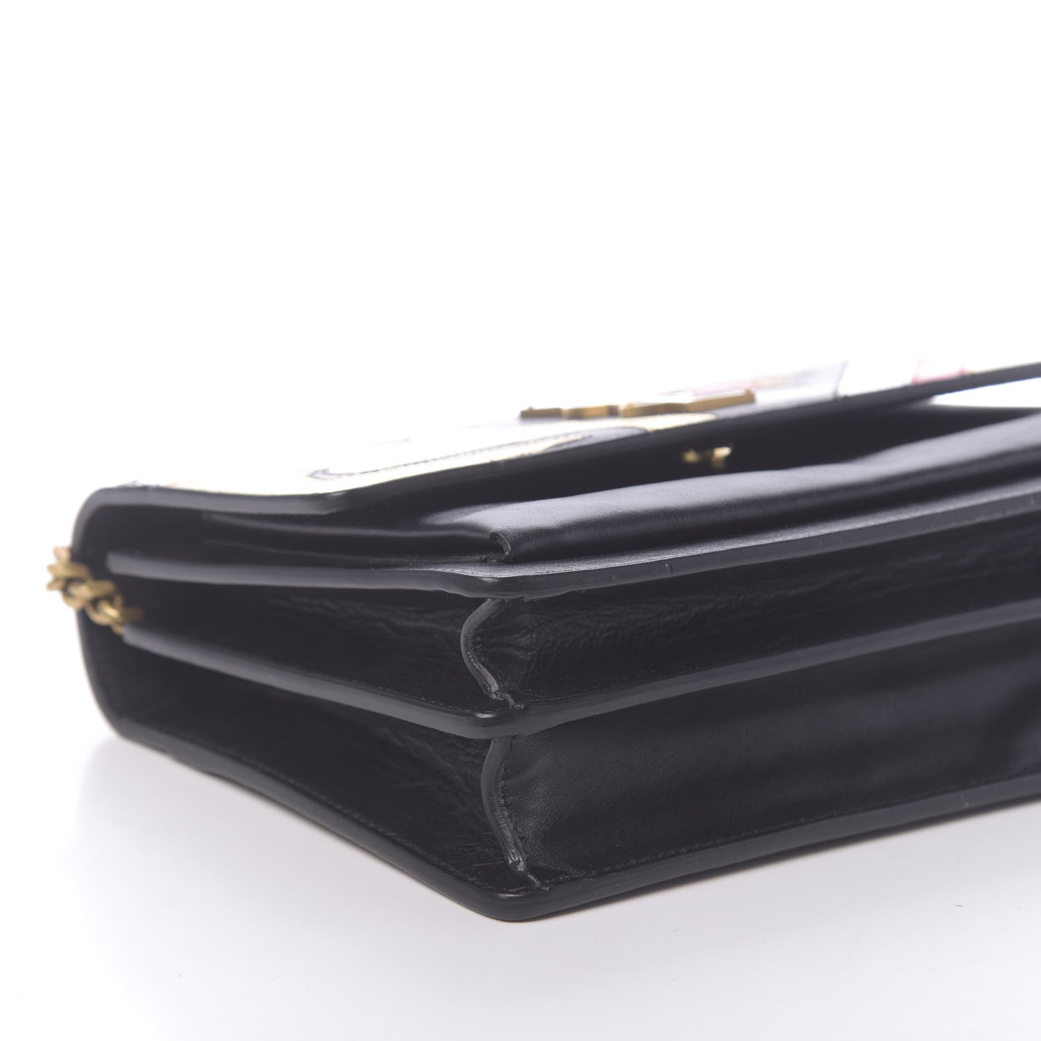 Saint Laurent Grained Calfskin Rock Star Patchwork Medium Monogram Sunset Black 7 of 11