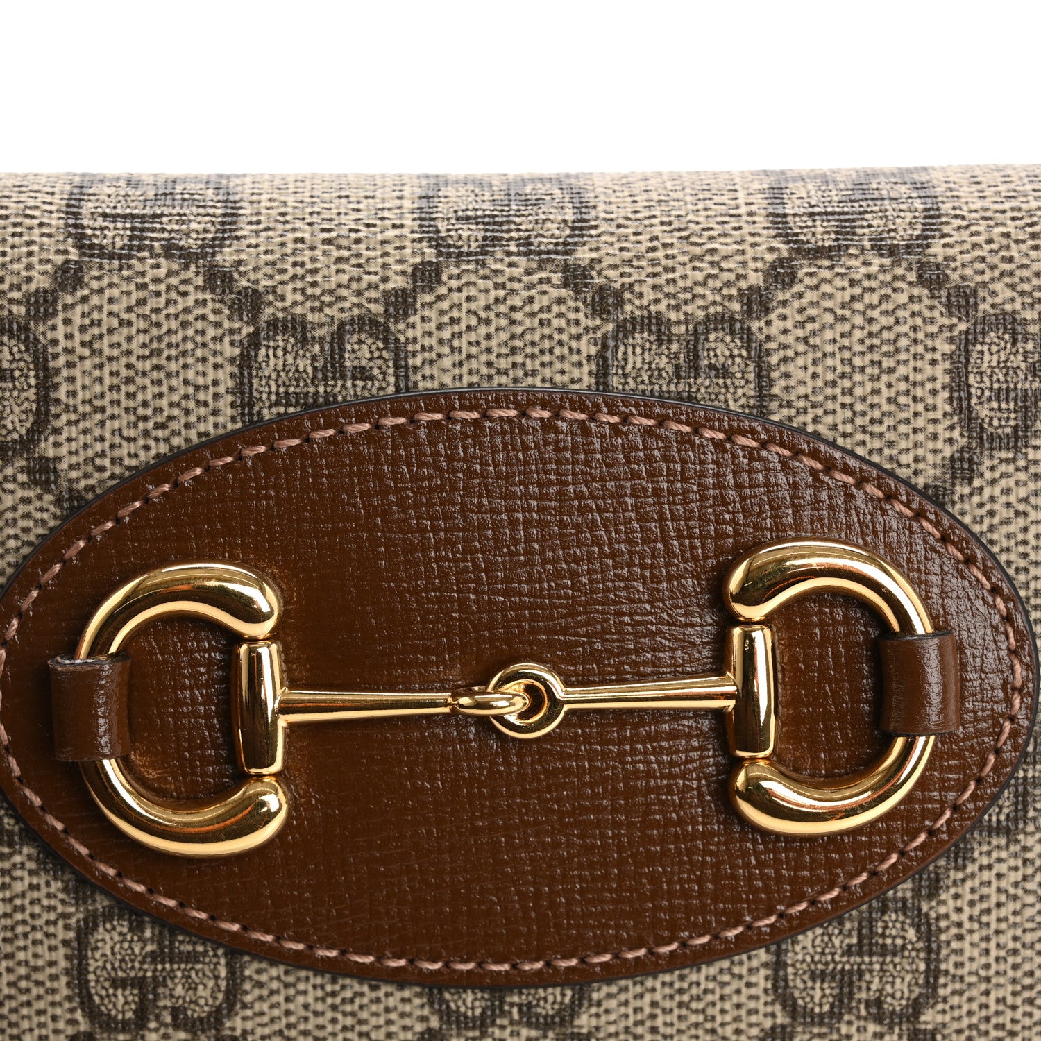 Gucci GG Supreme Monogram Horsebit 1955 Card Case Wallet Beige Ebony Brown Sugar 8 of 11
