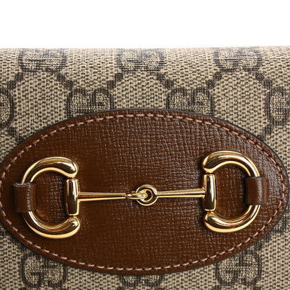 Gucci GG Supreme Monogram Horsebit 1955 Card Case Wallet Beige Ebony Brown Sugar 8 of 11
