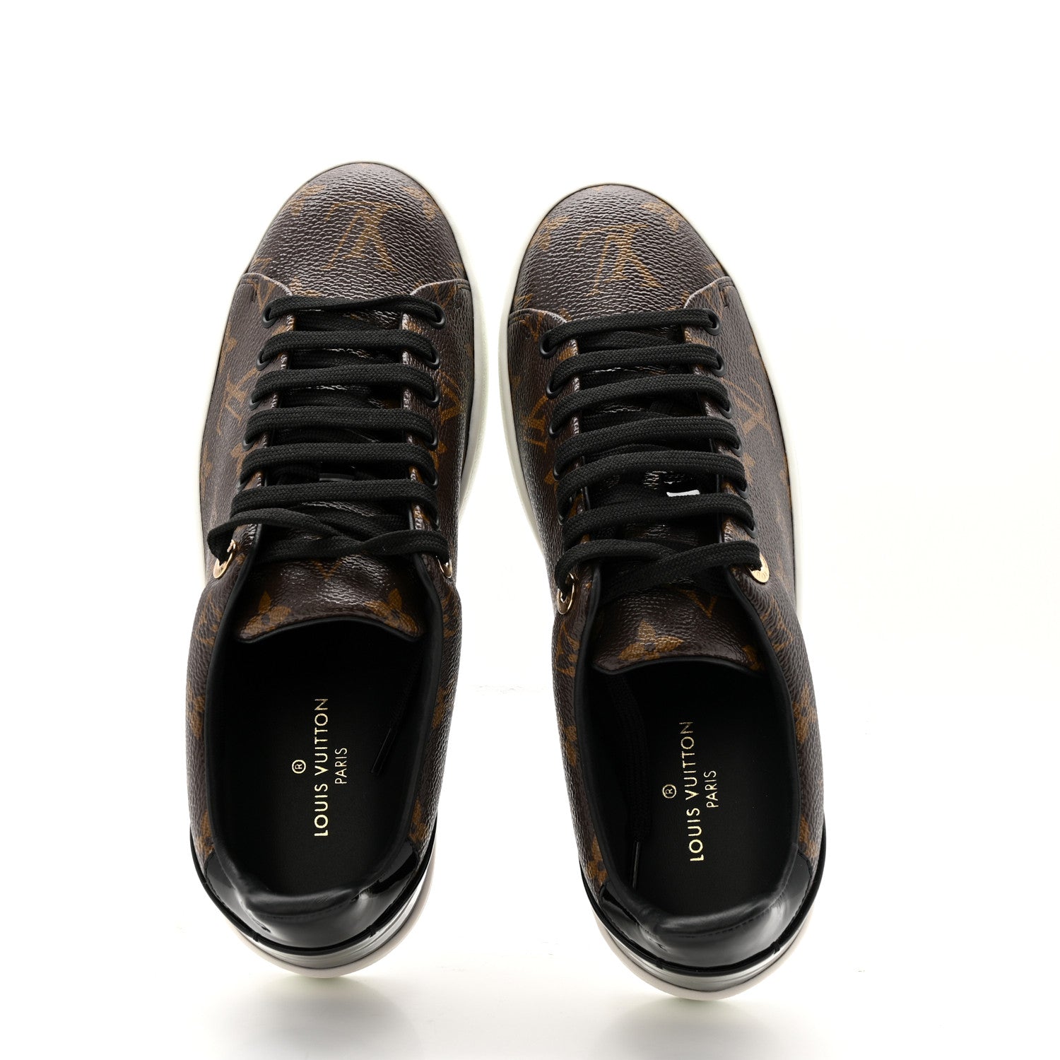 Louis Vuitton Patent Monogram Frontrow Sneakers 38 5 of 10