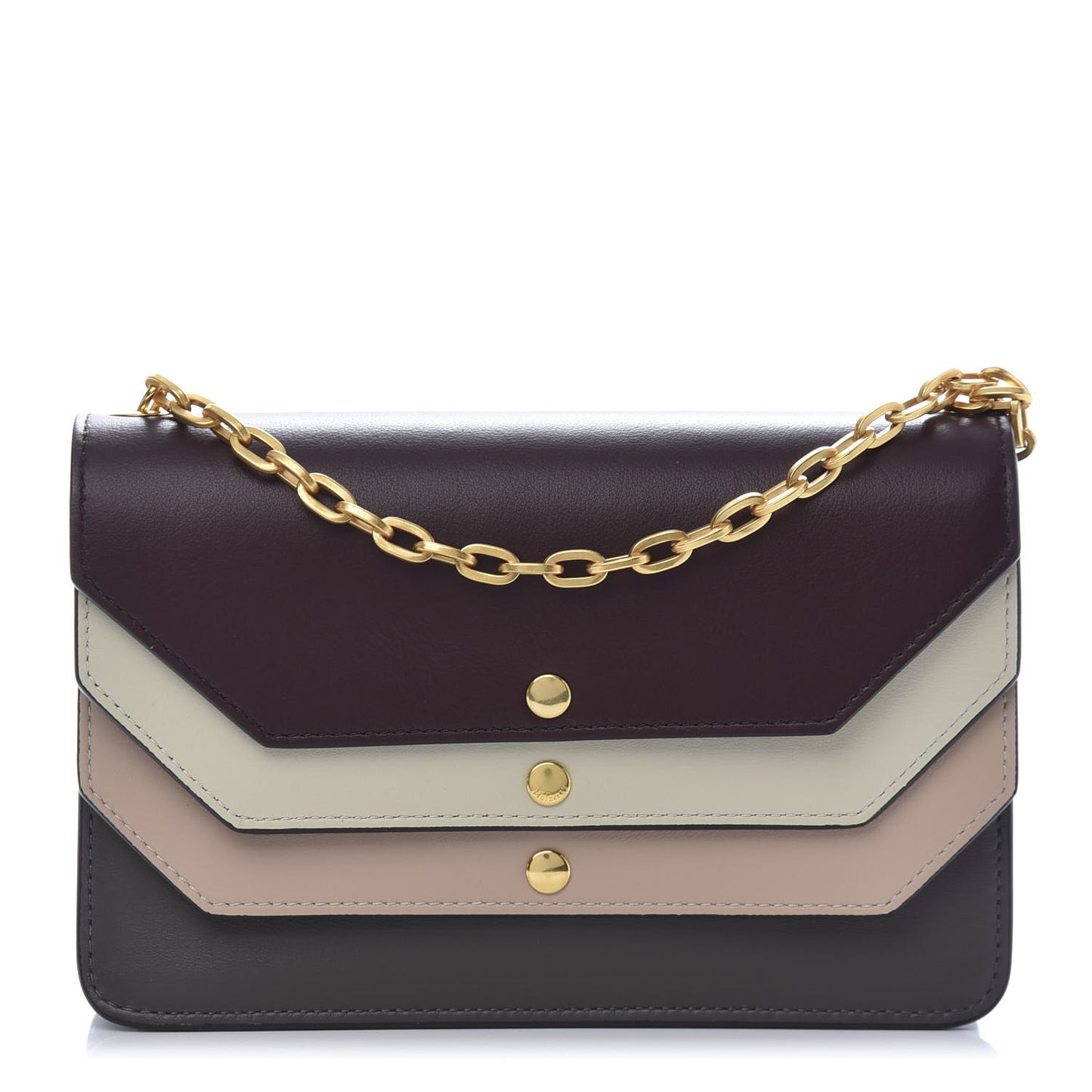 Smooth Calfskin Multiflap Chain Clutch Oxblood Multicolor