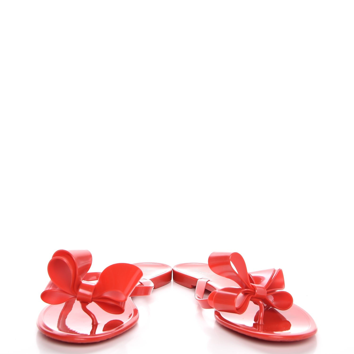 Valentino Garavani PVC Jelly Bow Thong Sandals 41 Rosso Valentino 5 of 9