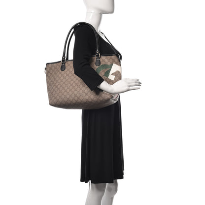 Gucci GG Plus Monogram Medium Italy Flag Unicef Tote Green 2 of 17