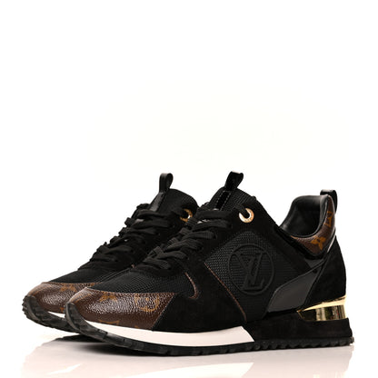 Louis Vuitton Suede Monogram Run Away Sneakers 38 Black 3 of 9
