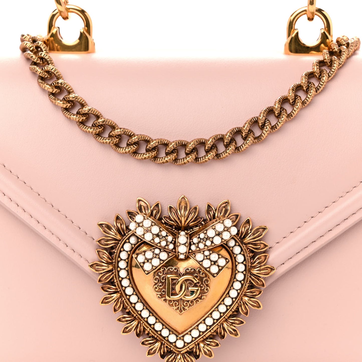 Smooth Calfskin Small Devotion Envelope Top Handle Bag Cipria