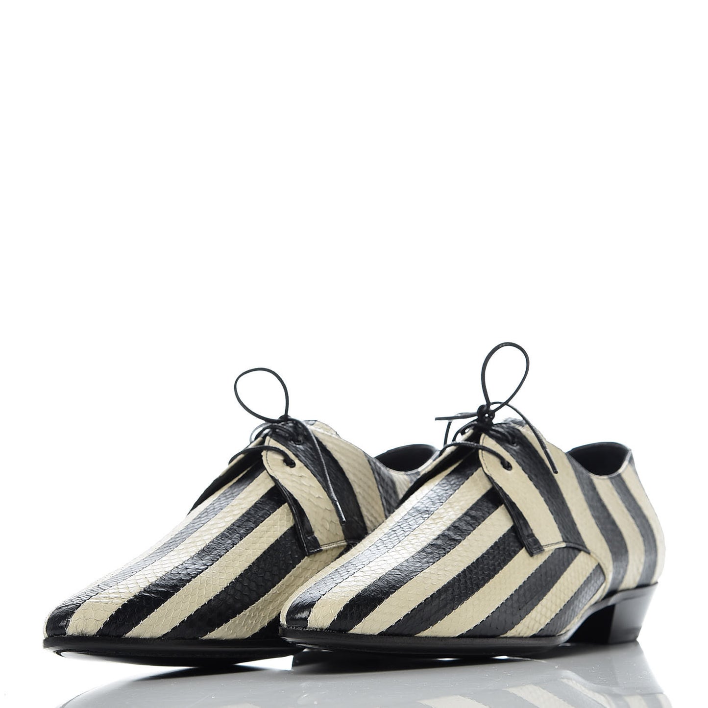 Elaphe Snakeskin Striped Mens Jonas Derbies 43 Black White