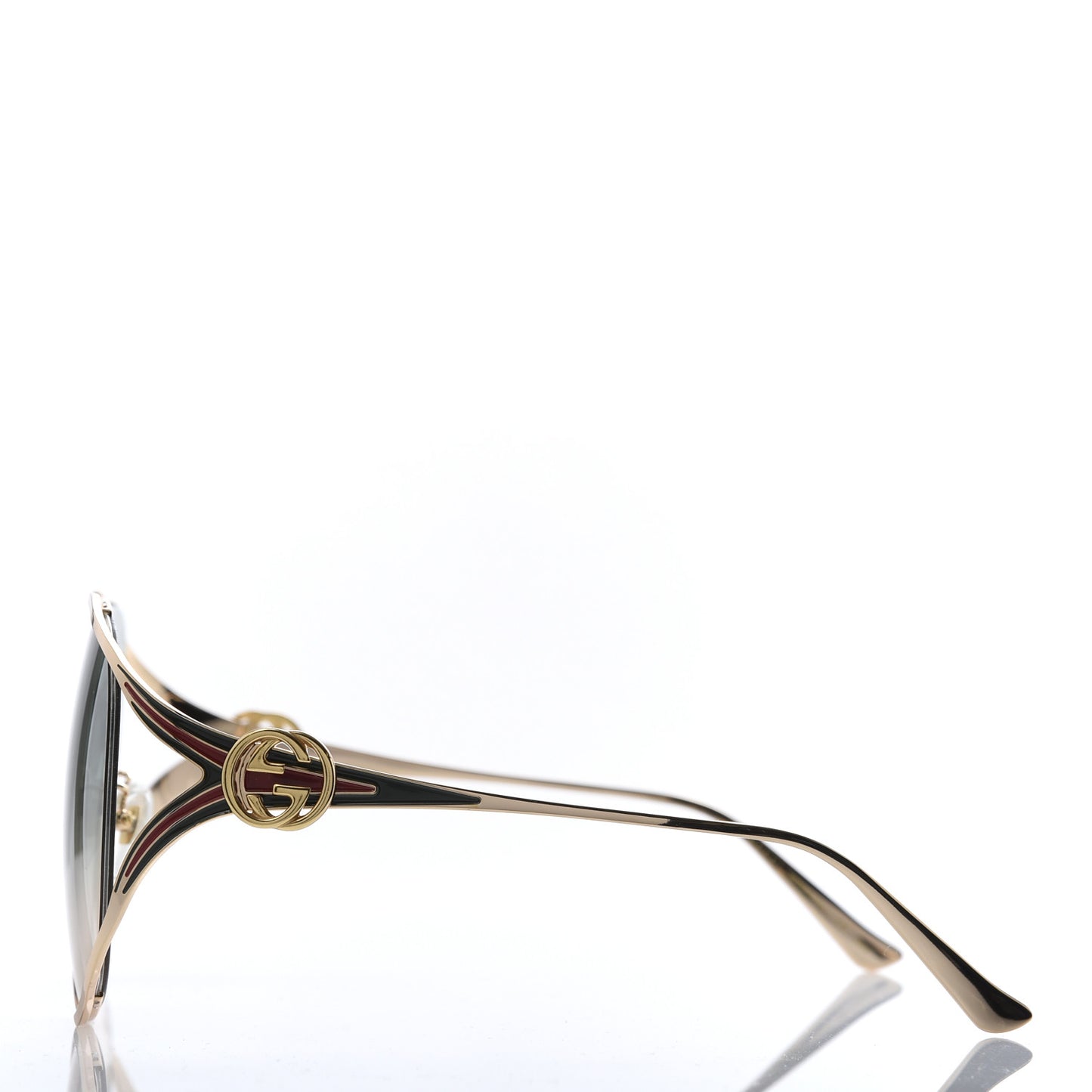 Metal Oversized Round Frame GG0225S Sunglasses Gold