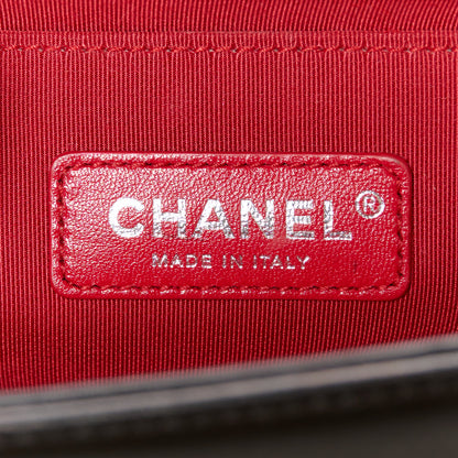 Chanel Lambskin Tweed Woven Medium Chevron Boy Flap Red White Black 6 of 10