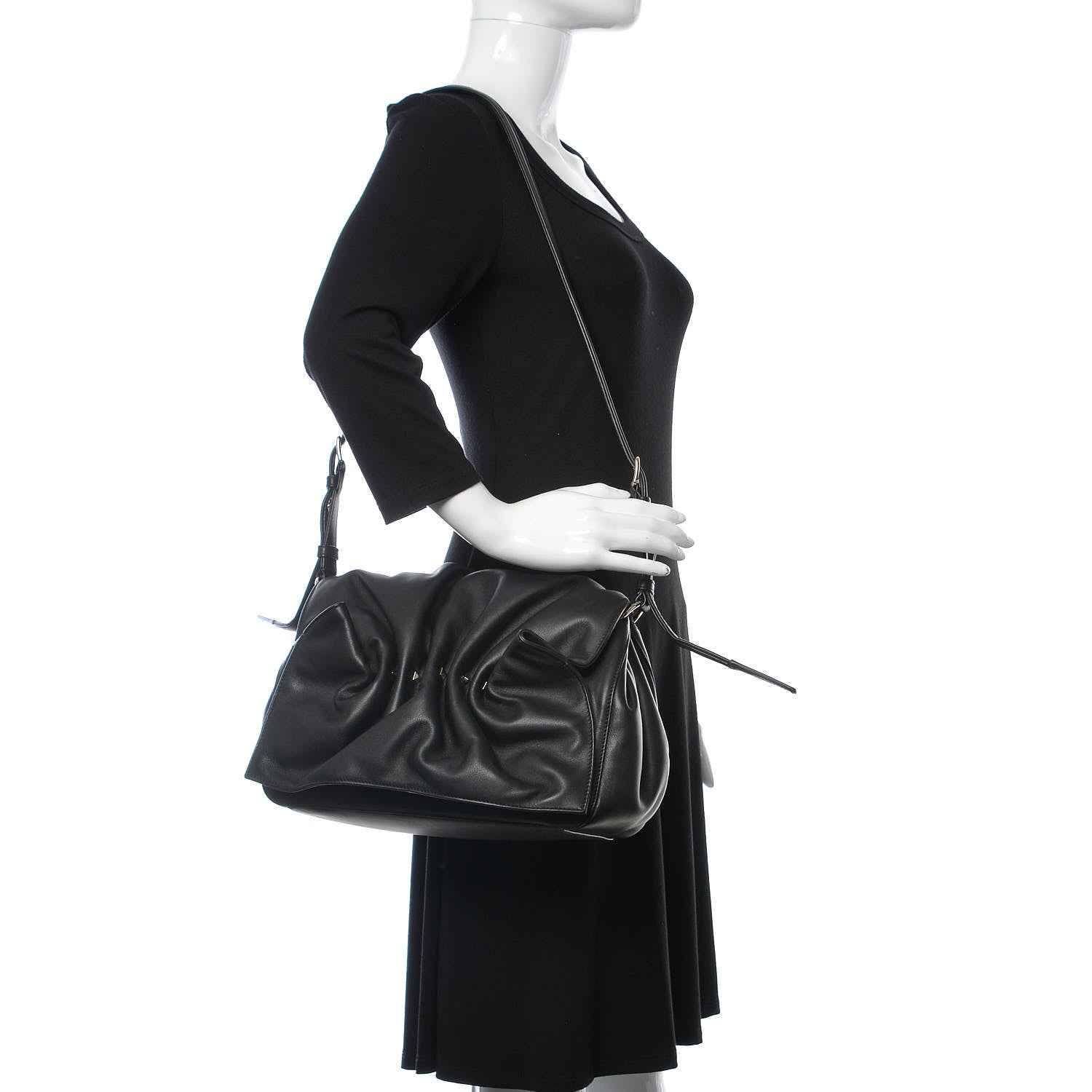 Valentino Garavani Smooth Calfskin Bloomy Crossbody Bag Black 2 of 11